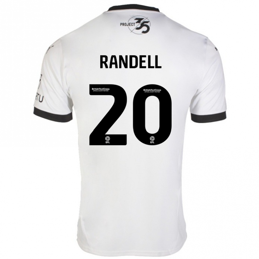 Kids Football Adam Randell #20 White Black Away Jersey 2024/25 T-Shirt Nz