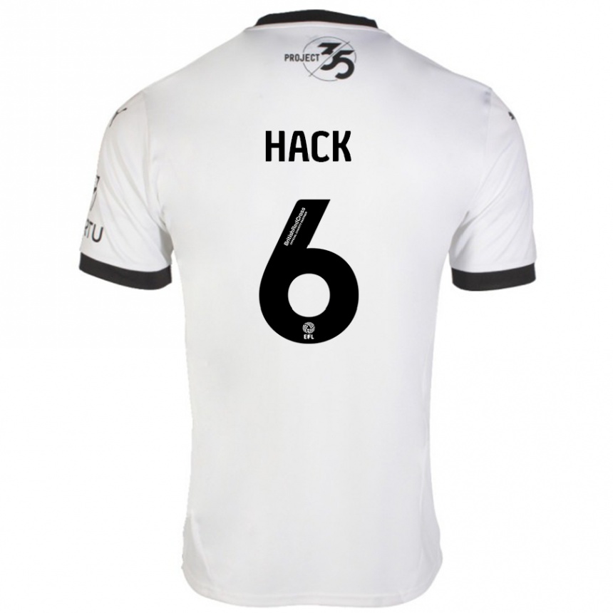 Kids Football Lucy Hack #6 White Black Away Jersey 2024/25 T-Shirt Nz