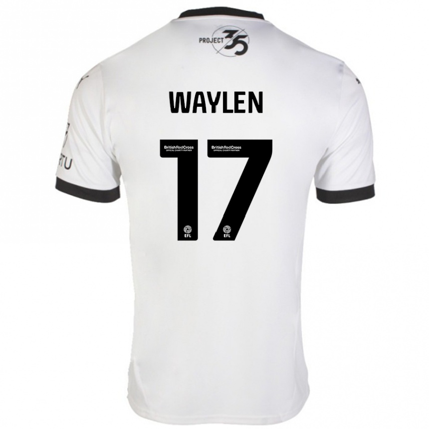 Kids Football Libby Waylen #17 White Black Away Jersey 2024/25 T-Shirt Nz