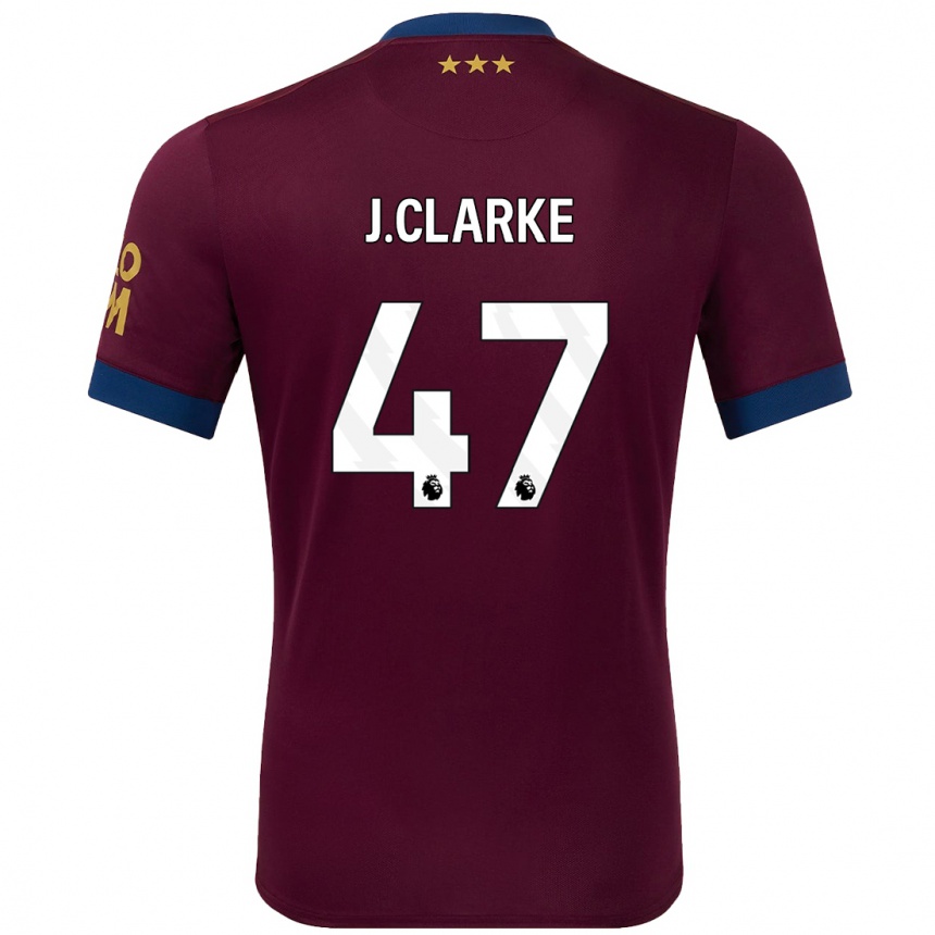 Kids Football Jack Clarke #47 Brown Away Jersey 2024/25 T-Shirt Nz