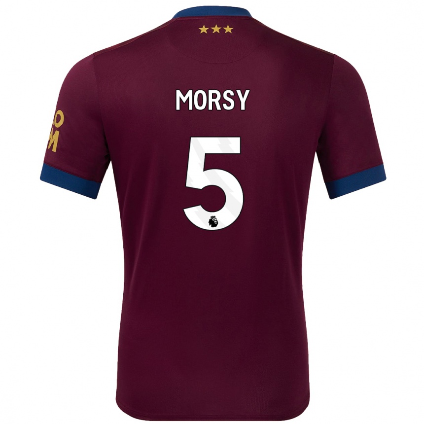 Kids Football Samy Morsy #5 Brown Away Jersey 2024/25 T-Shirt Nz