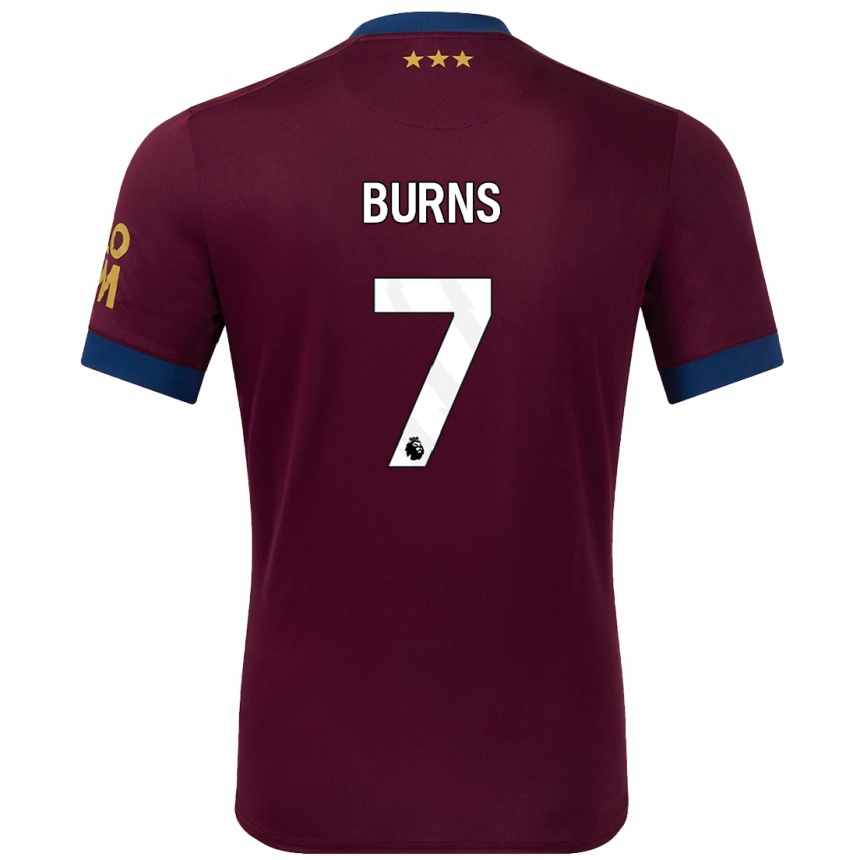 Kids Football Wes Burns #7 Brown Away Jersey 2024/25 T-Shirt Nz