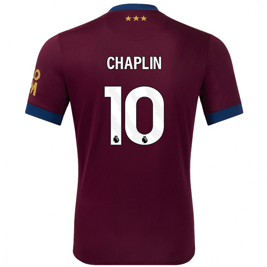 Kids Football Conor Chaplin #10 Brown Away Jersey 2024/25 T-Shirt Nz