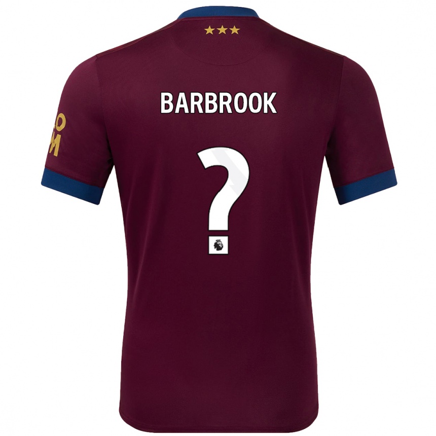 Kids Football Harry Barbrook #0 Brown Away Jersey 2024/25 T-Shirt Nz