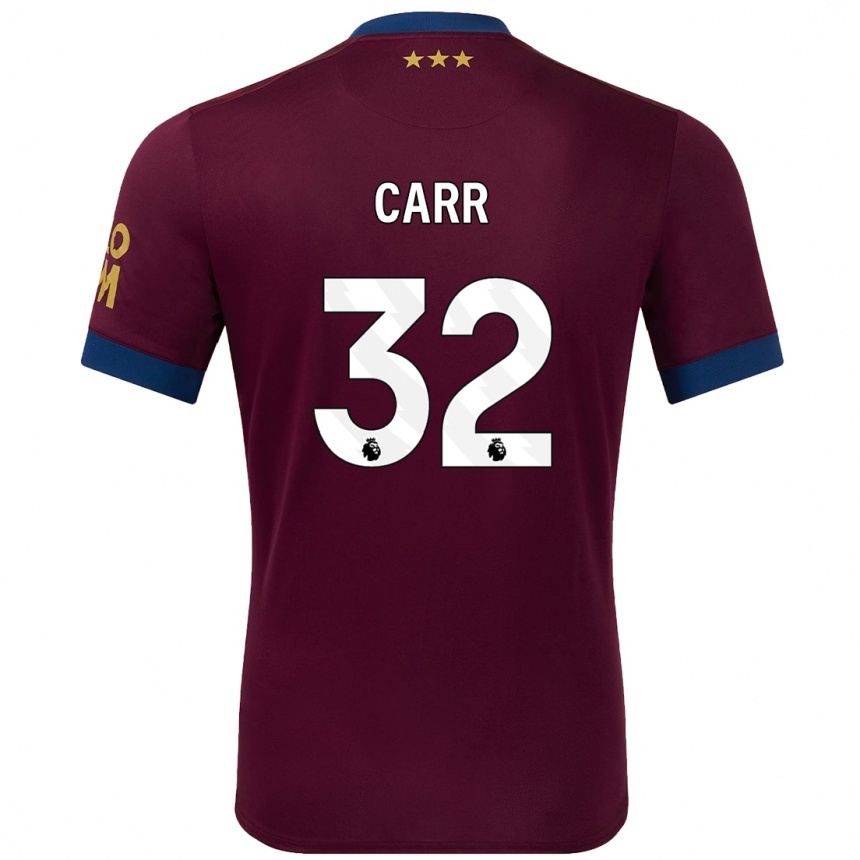 Kids Football Ryan Carr #32 Brown Away Jersey 2024/25 T-Shirt Nz