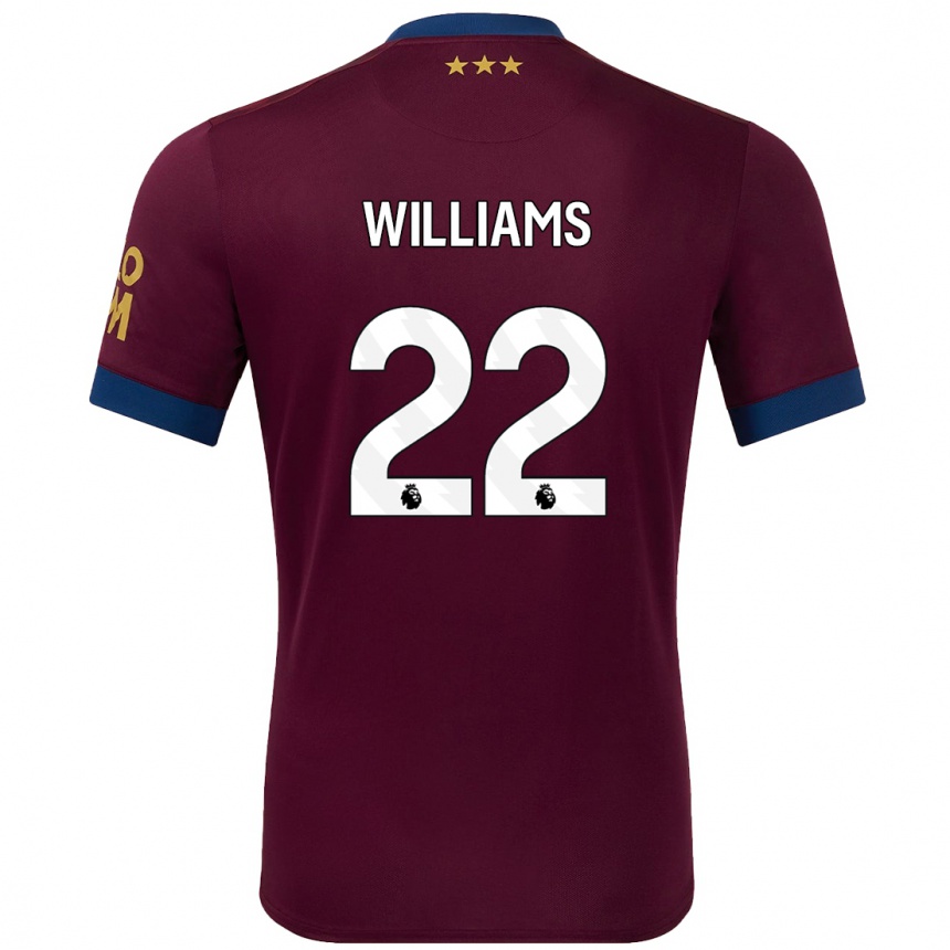 Kids Football Evie Williams #22 Brown Away Jersey 2024/25 T-Shirt Nz