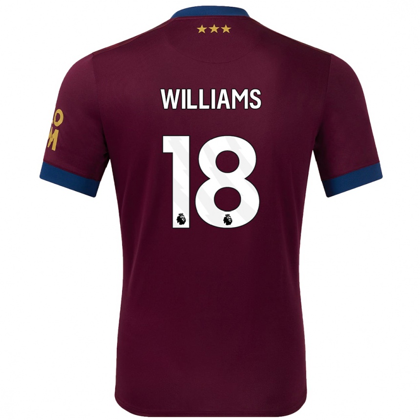 Kids Football Brandon Williams #18 Brown Away Jersey 2024/25 T-Shirt Nz