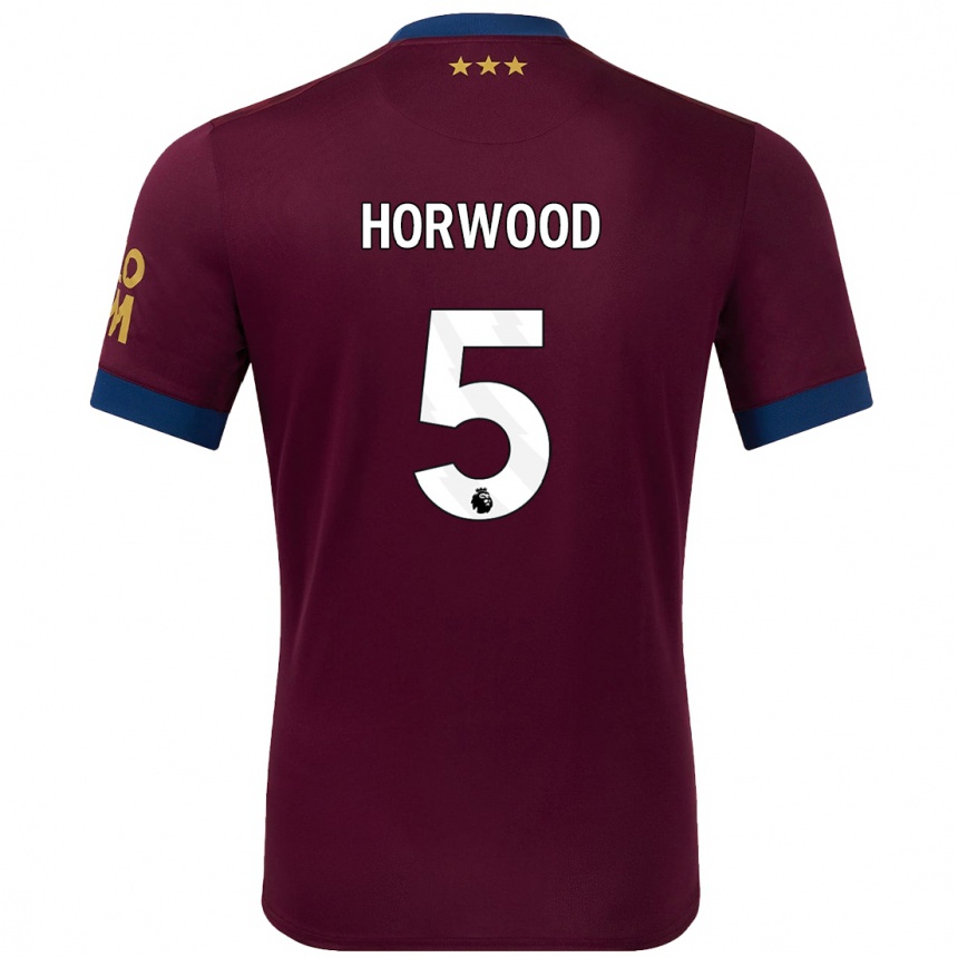 Kids Football Bonnie Horwood #5 Brown Away Jersey 2024/25 T-Shirt Nz