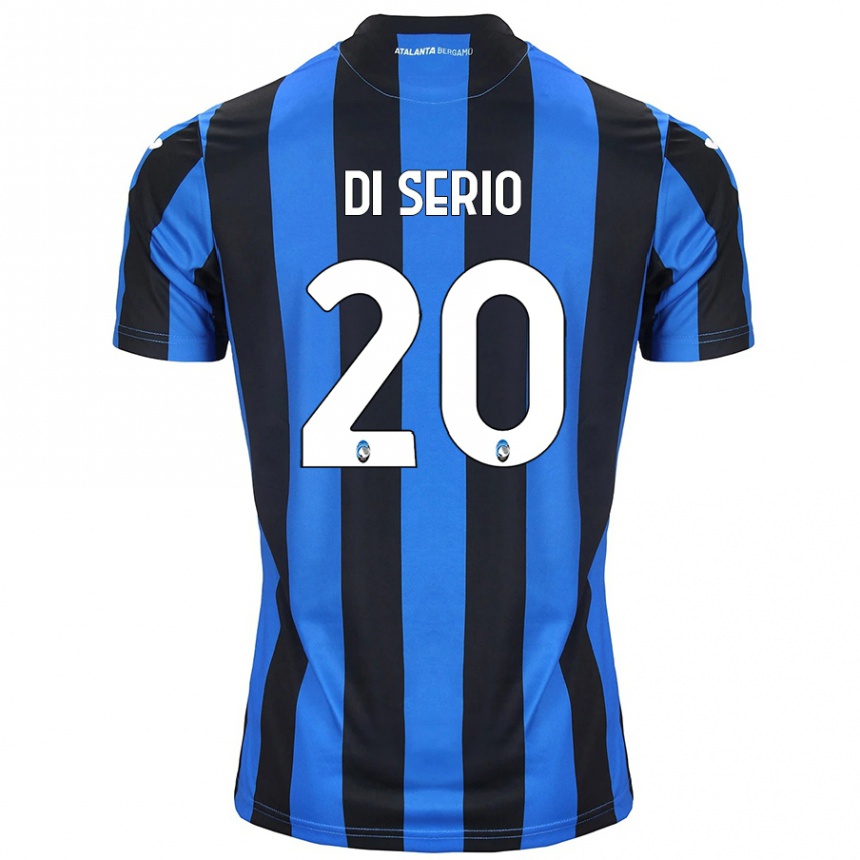 Men Football Giuseppe Di Serio #20 Blue Black Home Jersey 2024/25 T-Shirt Nz