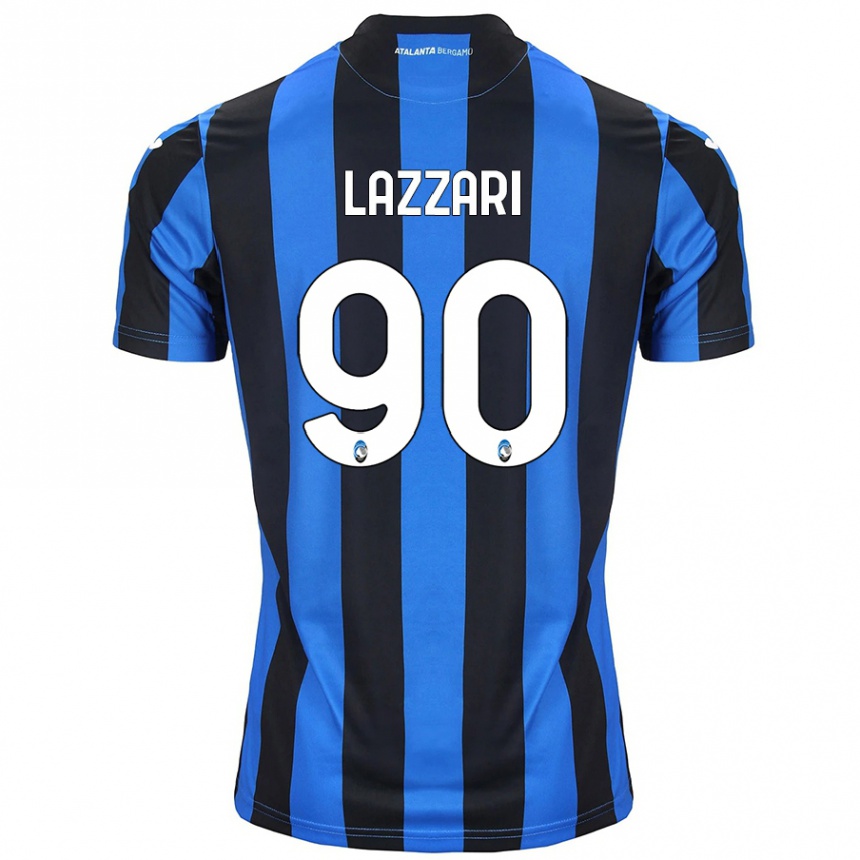 Men Football Ilaria Lazzari #90 Blue Black Home Jersey 2024/25 T-Shirt Nz