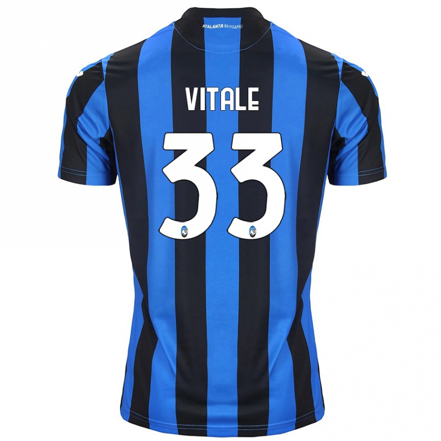 Men Football Francesca Vitale #33 Blue Black Home Jersey 2024/25 T-Shirt Nz