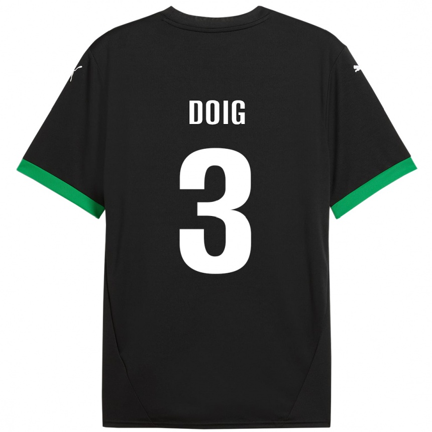 Men Football Josh Doig #3 Black Dark Green Home Jersey 2024/25 T-Shirt Nz