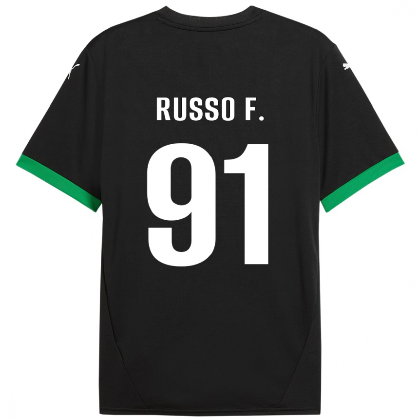 Men Football Flavio Russo #91 Black Dark Green Home Jersey 2024/25 T-Shirt Nz