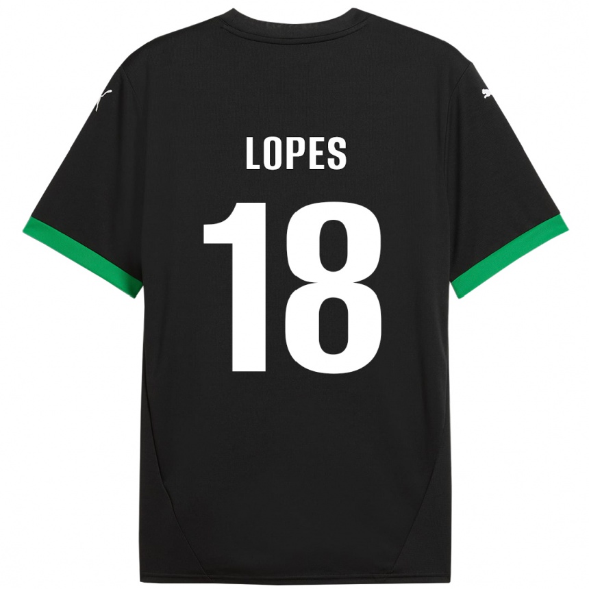 Men Football Emerick Lopes #18 Black Dark Green Home Jersey 2024/25 T-Shirt Nz