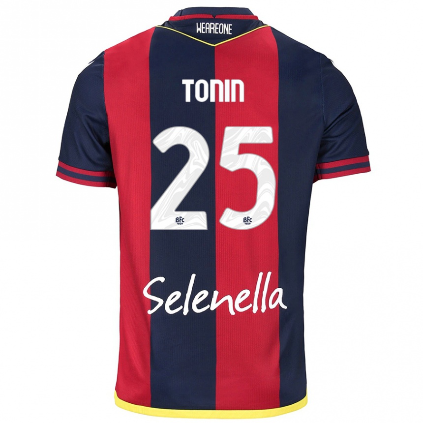 Men Football Federico Tonin #25 Red Royal Blue Home Jersey 2024/25 T-Shirt Nz