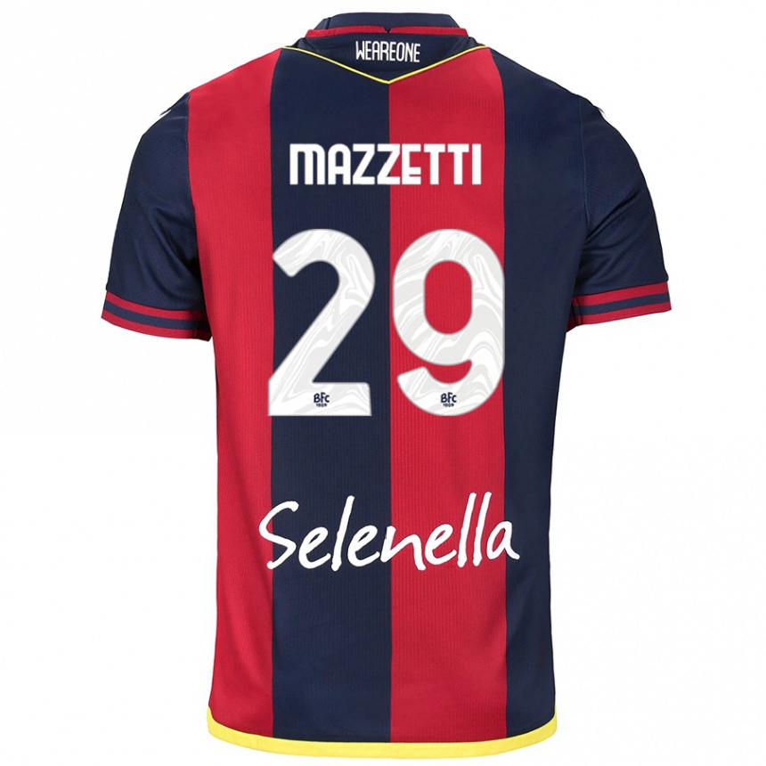 Men Football Gabriele Mazzetti #29 Red Royal Blue Home Jersey 2024/25 T-Shirt Nz