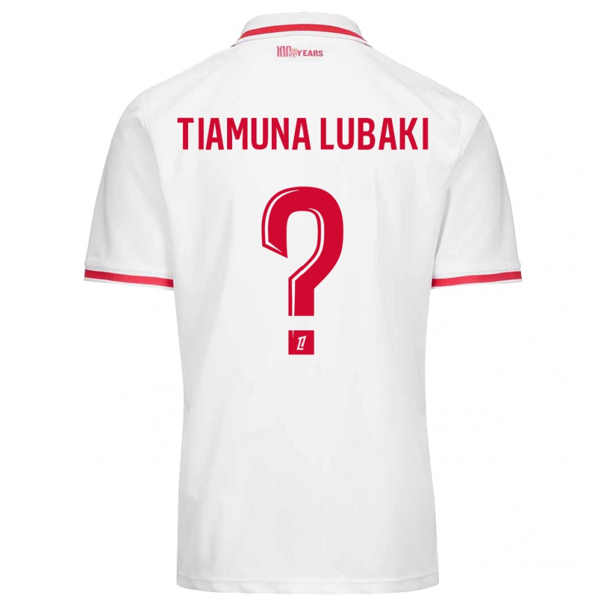 Men Football Loïc Tiamuna Lubaki #0 White Red Home Jersey 2024/25 T-Shirt Nz