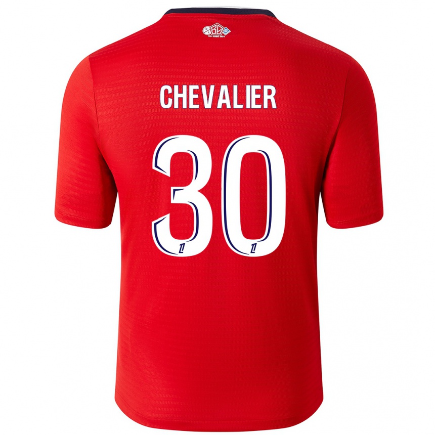 Men Football Lucas Chevalier #30 Red White Home Jersey 2024/25 T-Shirt Nz