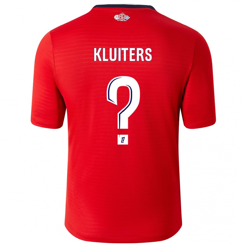 Men Football Luuk Kluiters #0 Red White Home Jersey 2024/25 T-Shirt Nz