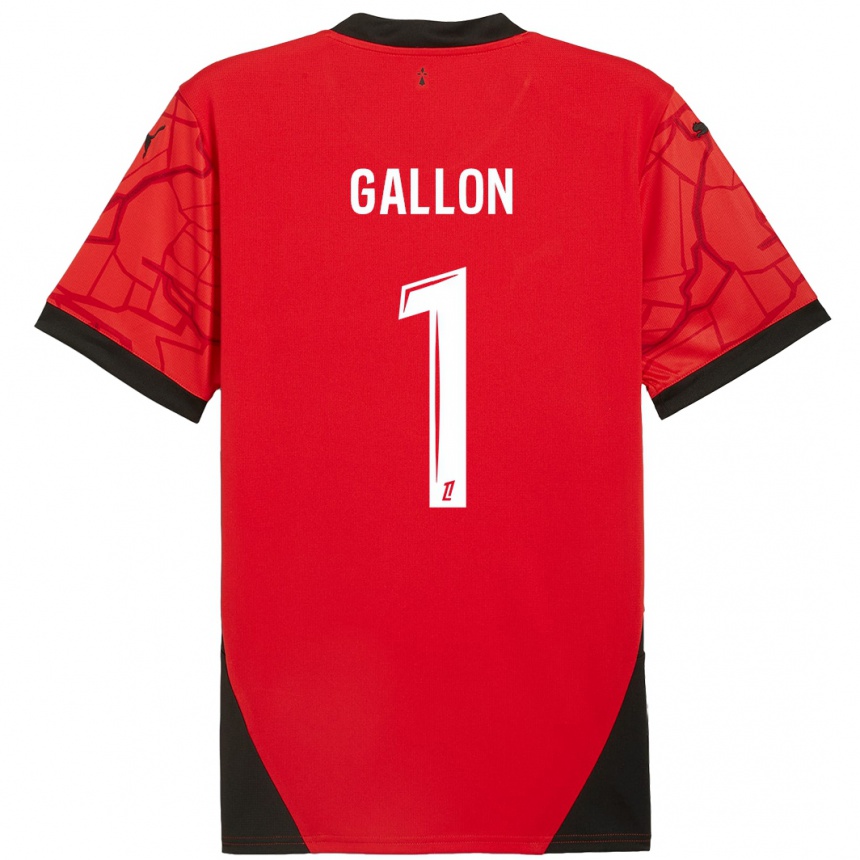 Men Football Gauthier Gallon #1 Red Black Home Jersey 2024/25 T-Shirt Nz