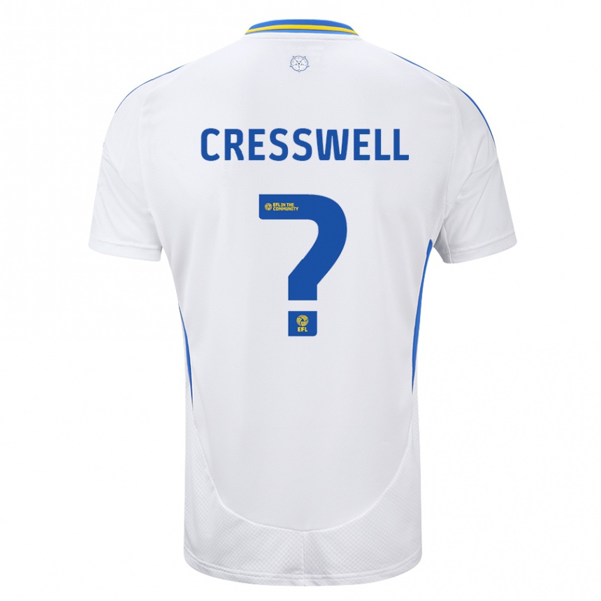 Men Football Alfie Cresswell #0 White Blue Home Jersey 2024/25 T-Shirt Nz