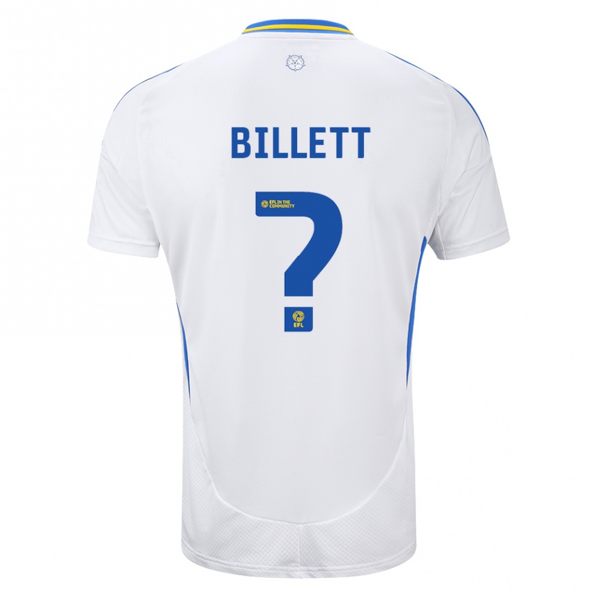 Men Football Joe Billett #0 White Blue Home Jersey 2024/25 T-Shirt Nz