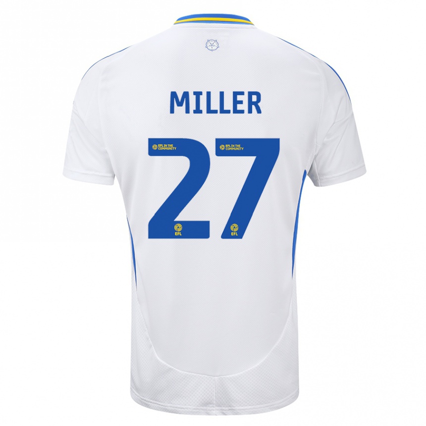 Men Football Amari Miller #27 White Blue Home Jersey 2024/25 T-Shirt Nz