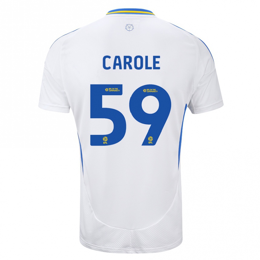 Men Football Keenan Carole #59 White Blue Home Jersey 2024/25 T-Shirt Nz