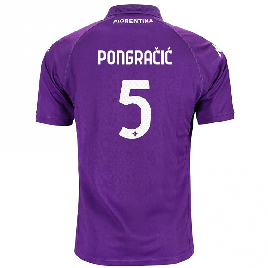 Men Football Marin Pongračić #5 Purple Home Jersey 2024/25 T-Shirt Nz