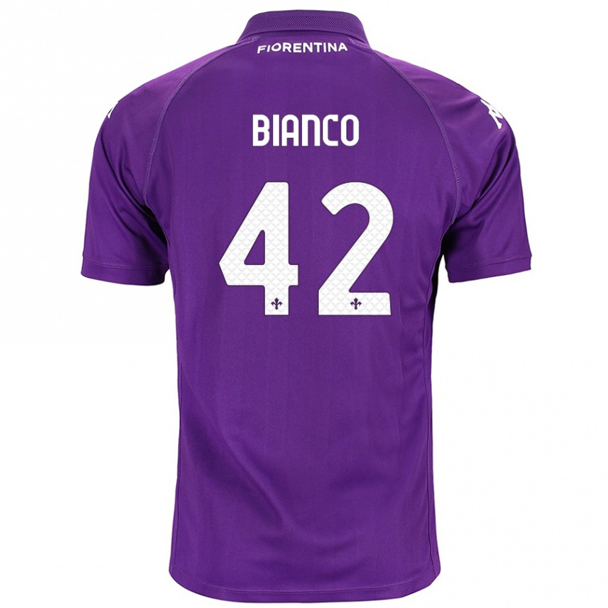 Men Football Alessandro Bianco #42 Purple Home Jersey 2024/25 T-Shirt Nz