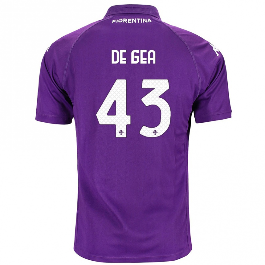 Men Football David De Gea #43 Purple Home Jersey 2024/25 T-Shirt Nz