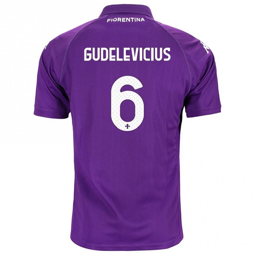 Men Football Ernestas Gudelevicius #6 Purple Home Jersey 2024/25 T-Shirt Nz