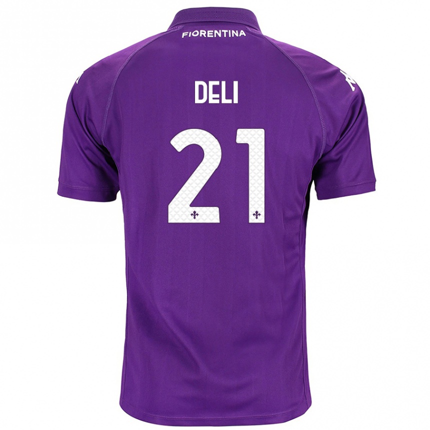 Men Football Lapo Deli #21 Purple Home Jersey 2024/25 T-Shirt Nz