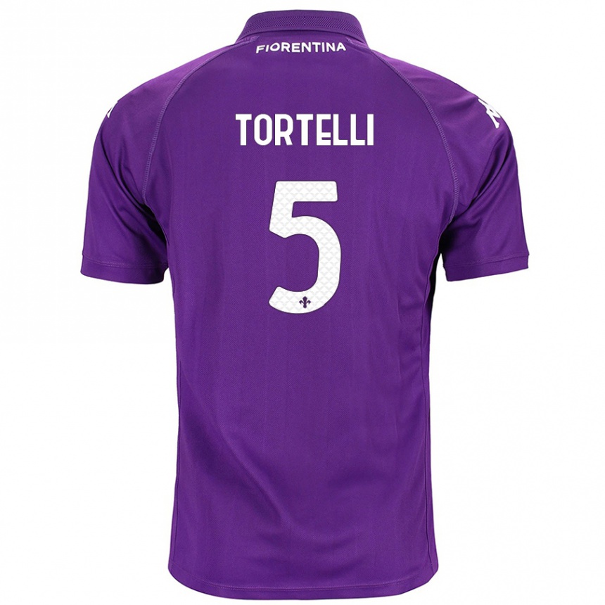 Men Football Alice Tortelli #5 Purple Home Jersey 2024/25 T-Shirt Nz