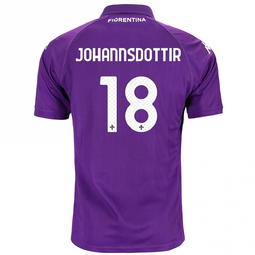 Men Football Alexandra Jóhannsdóttir #18 Purple Home Jersey 2024/25 T-Shirt Nz