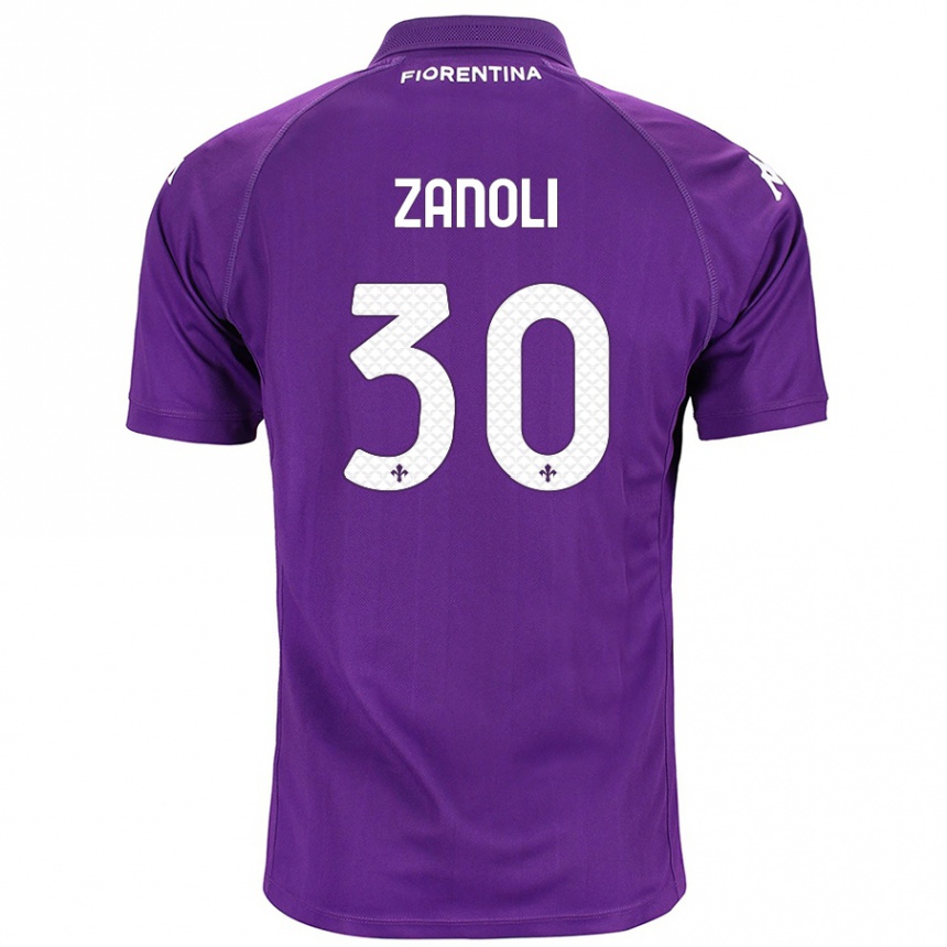 Men Football Martina Zanoli #30 Purple Home Jersey 2024/25 T-Shirt Nz