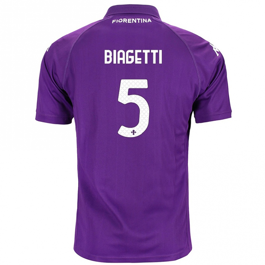 Men Football Christian Biagetti #5 Purple Home Jersey 2024/25 T-Shirt Nz