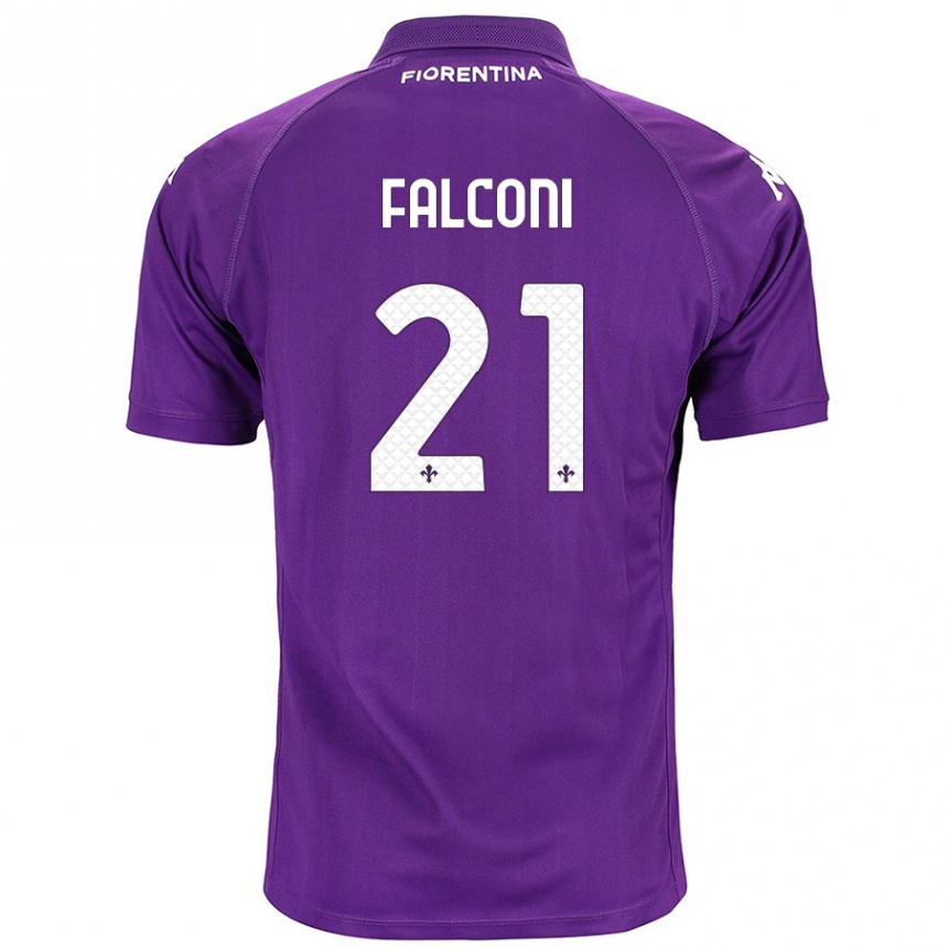 Men Football Niccolò Falconi #21 Purple Home Jersey 2024/25 T-Shirt Nz