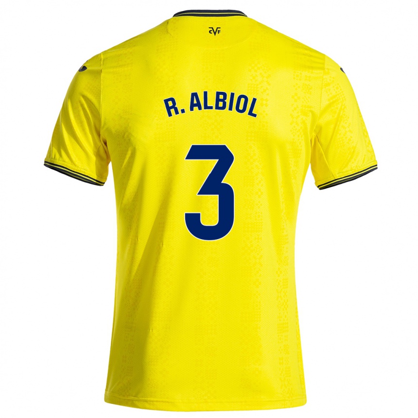 Men Football Raúl Albiol #3 Yellow Black Home Jersey 2024/25 T-Shirt Nz