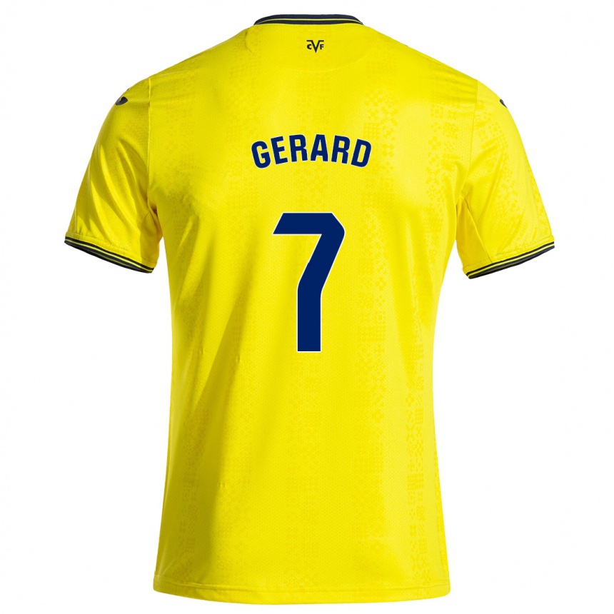 Men Football Gerard Moreno #7 Yellow Black Home Jersey 2024/25 T-Shirt Nz