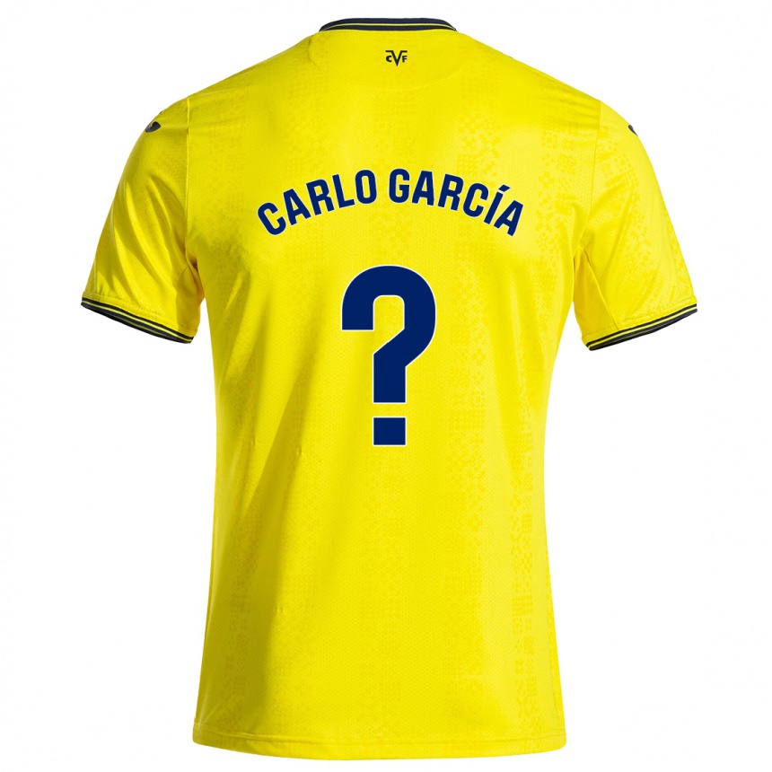 Men Football Carlo García #0 Yellow Black Home Jersey 2024/25 T-Shirt Nz