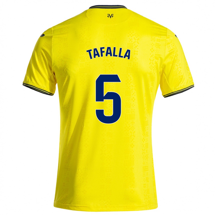 Men Football Fran Tafalla #5 Yellow Black Home Jersey 2024/25 T-Shirt Nz