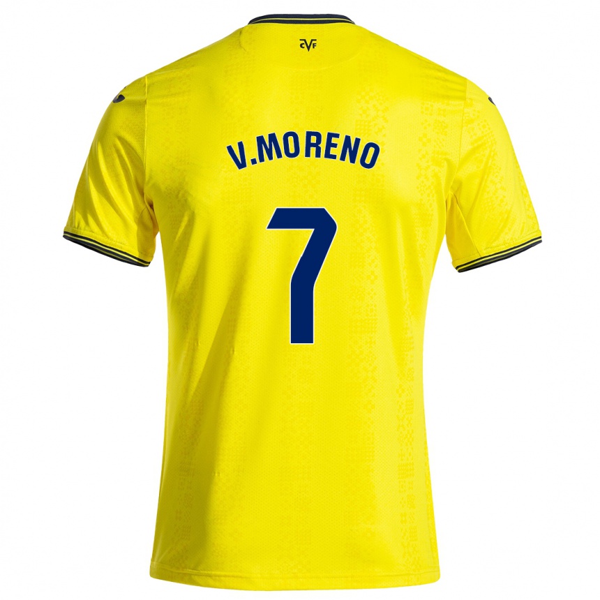 Men Football Víctor Moreno #7 Yellow Black Home Jersey 2024/25 T-Shirt Nz