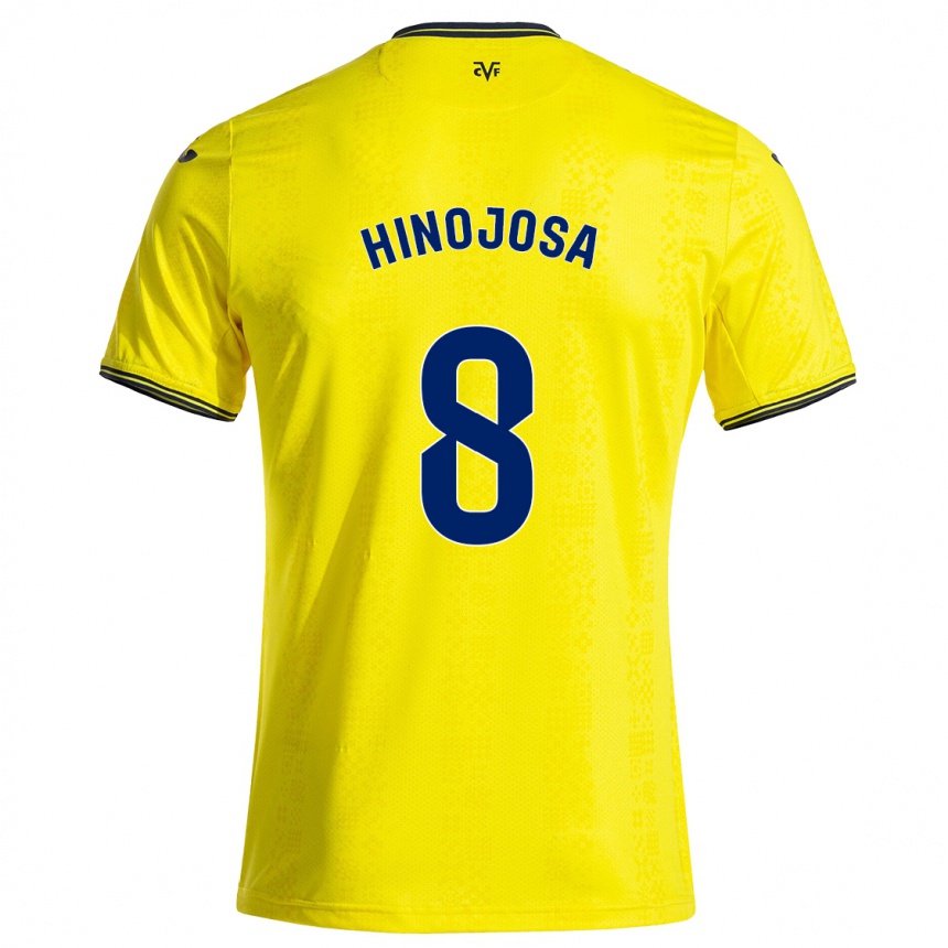 Men Football Sergio Hinojosa #8 Yellow Black Home Jersey 2024/25 T-Shirt Nz