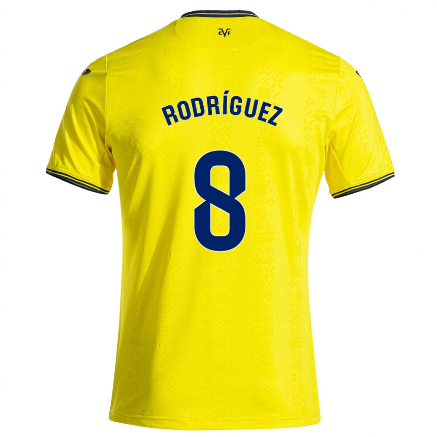 Men Football Unai Rodríguez #8 Yellow Black Home Jersey 2024/25 T-Shirt Nz