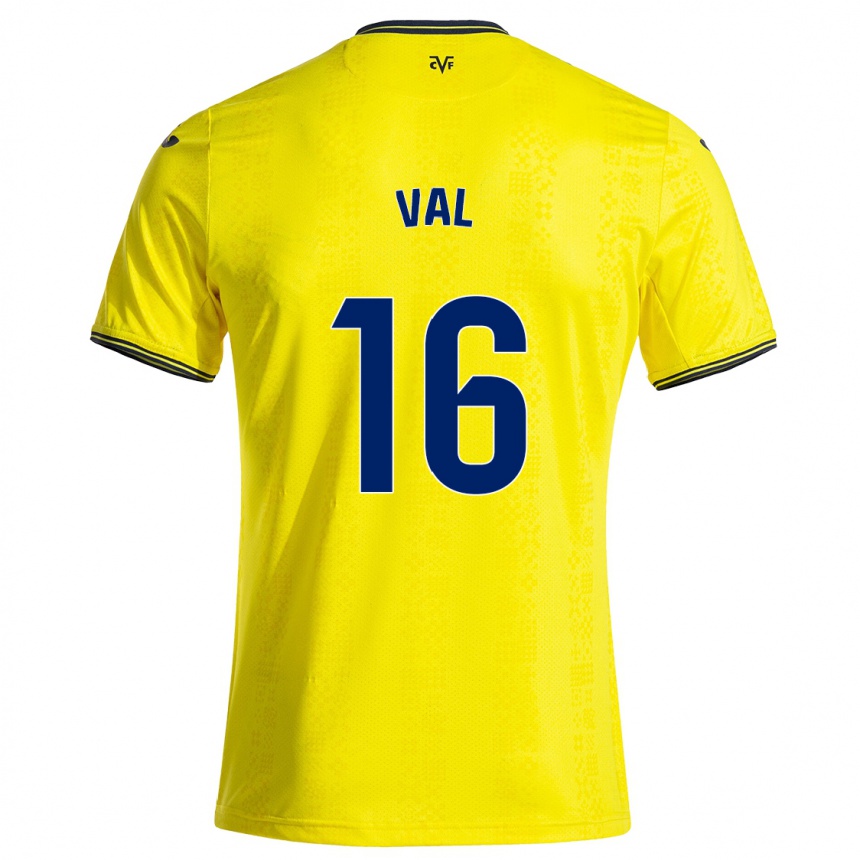 Men Football Brais Val #16 Yellow Black Home Jersey 2024/25 T-Shirt Nz