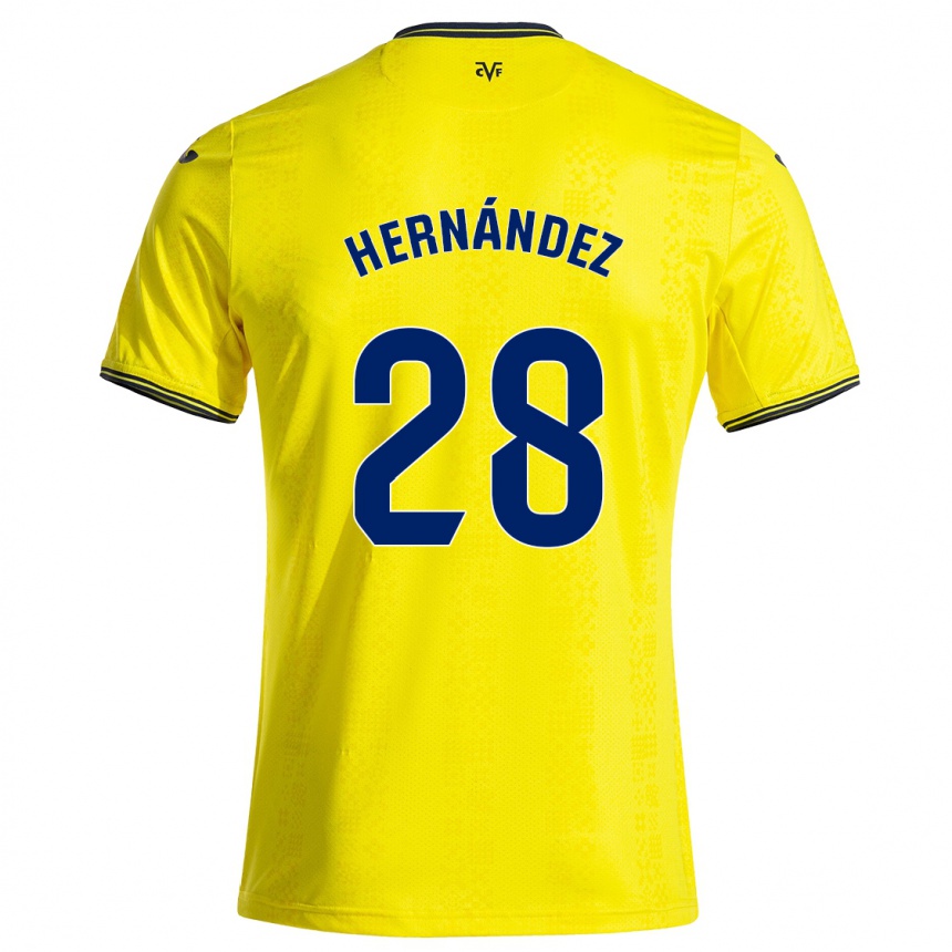 Men Football Gerard Hernández #28 Yellow Black Home Jersey 2024/25 T-Shirt Nz