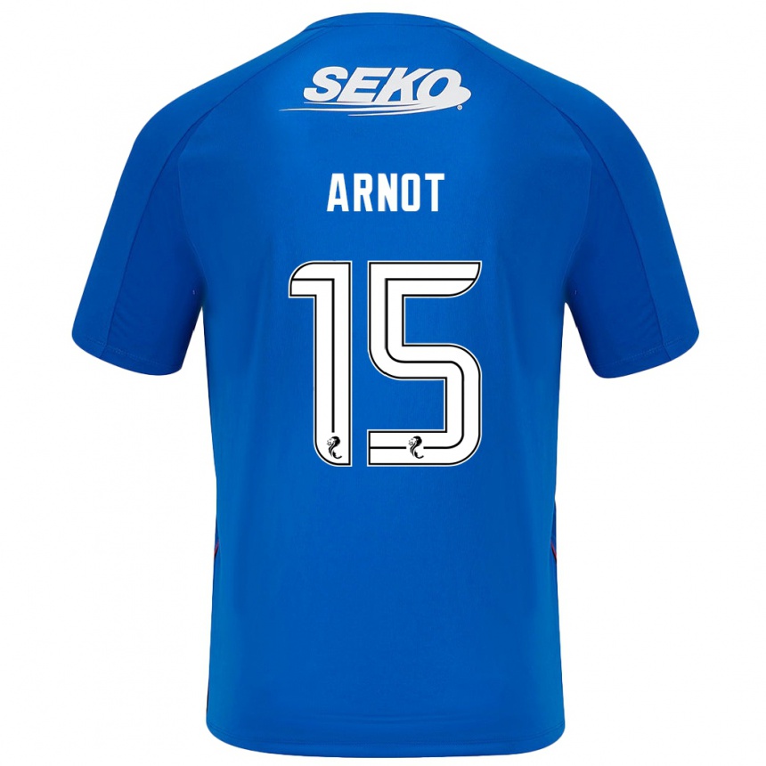 Men Football Elizabeth Arnot #15 Dark Blue Home Jersey 2024/25 T-Shirt Nz