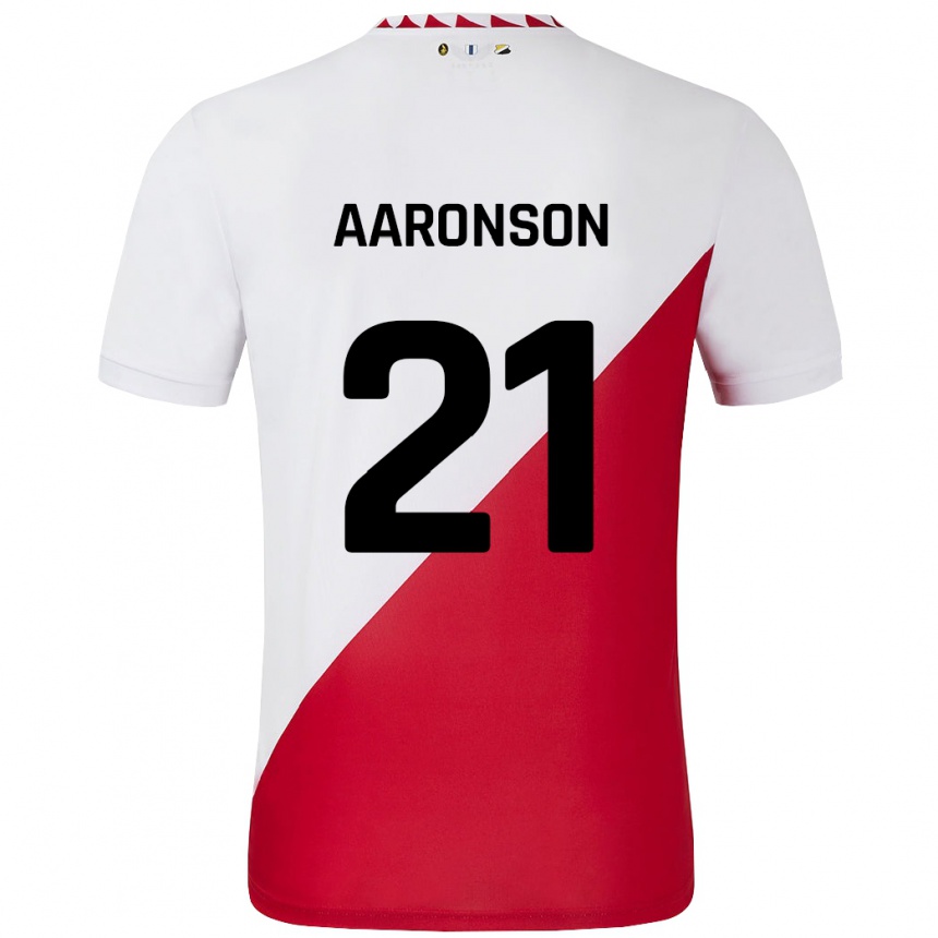 Men Football Paxten Aaronson #21 White Red Home Jersey 2024/25 T-Shirt Nz