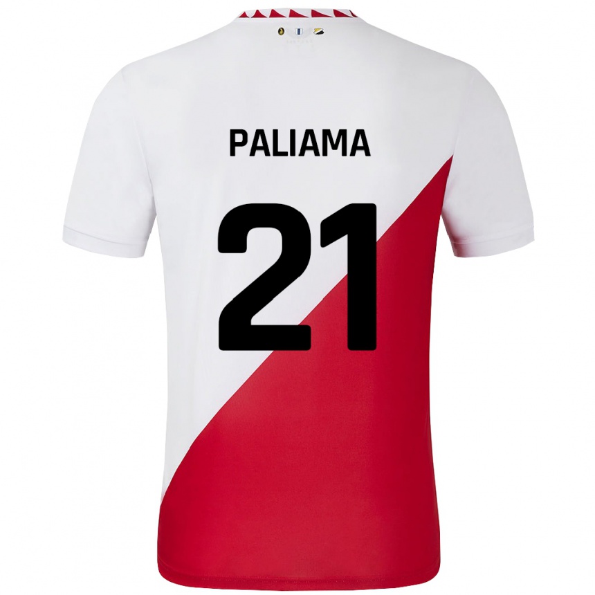 Men Football Joni Paliama #21 White Red Home Jersey 2024/25 T-Shirt Nz